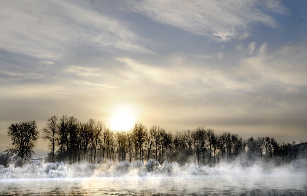 Fog rises off the Bitterroot River